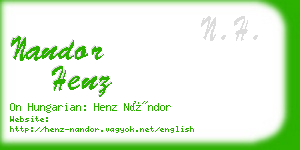 nandor henz business card